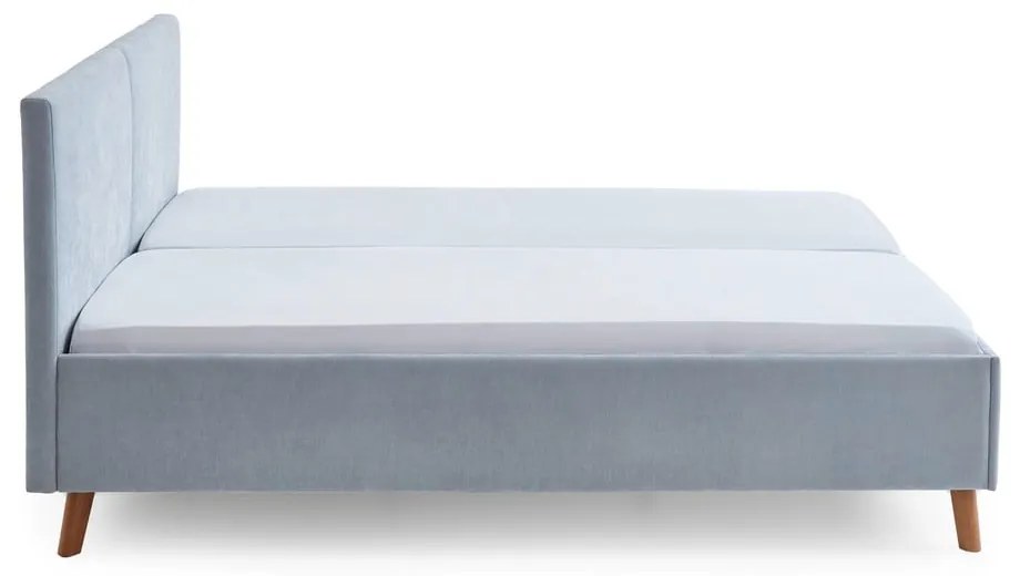 Letto matrimoniale imbottito azzurro con rete inclusa 180x200 cm Piano – Meise Möbel