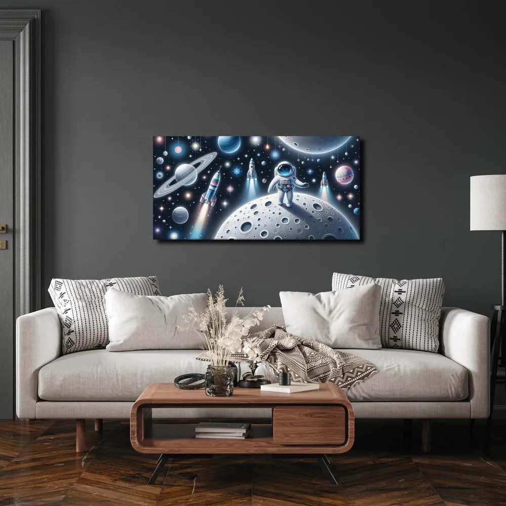 Quadro su tela – Cosmonauta tra i pianeti