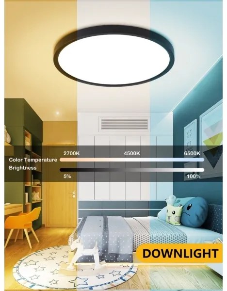 Immax NEO 07166-B40-LED RGBCCT Lampada dimmerabile 50W/230V Wi-Fi Tuya black+TC