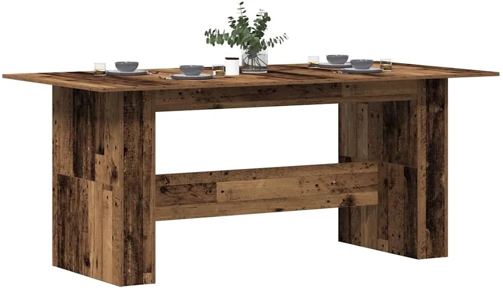 Tavolo Da Pranzo Legno Vecchio 180x90x76cm İn Legno Multistrato /