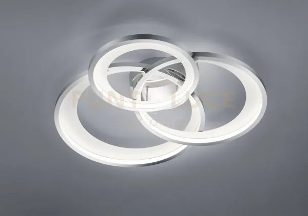 Granada plafoniera led 36w 4300lm, 3000k triplo cerchio cromo con r...