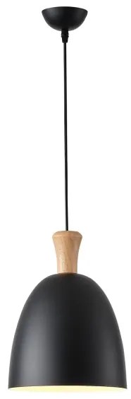 Lampadario a sospensione con filo 1xE27/15W/230V nero diametro 23 cm