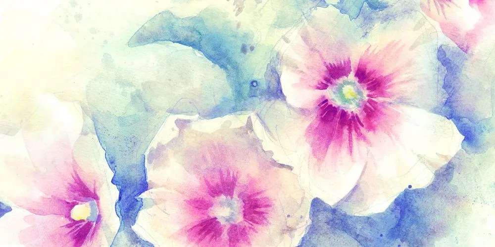Stampa su tela – Fiori in acquerello rosa
