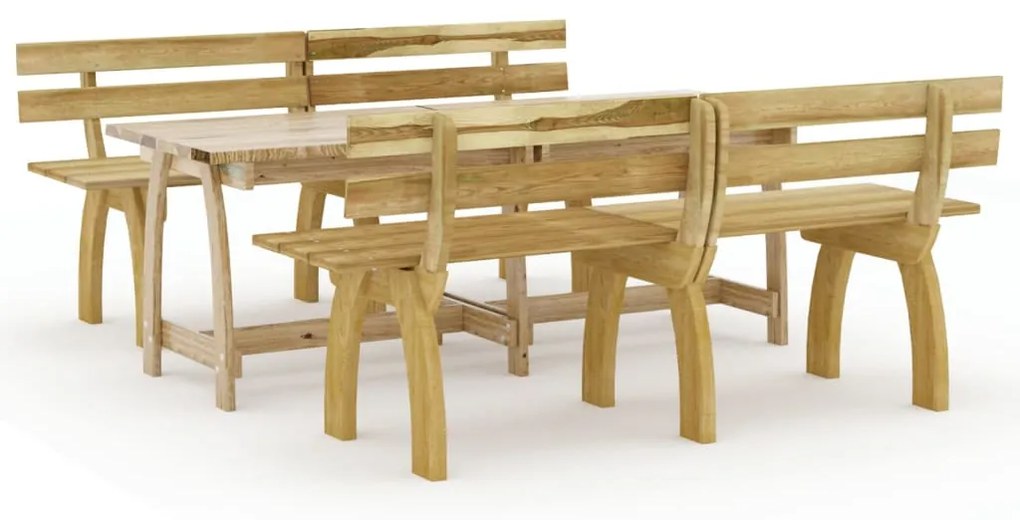 Set da pranzo da giardino 3 pz in legno di pino impregnato