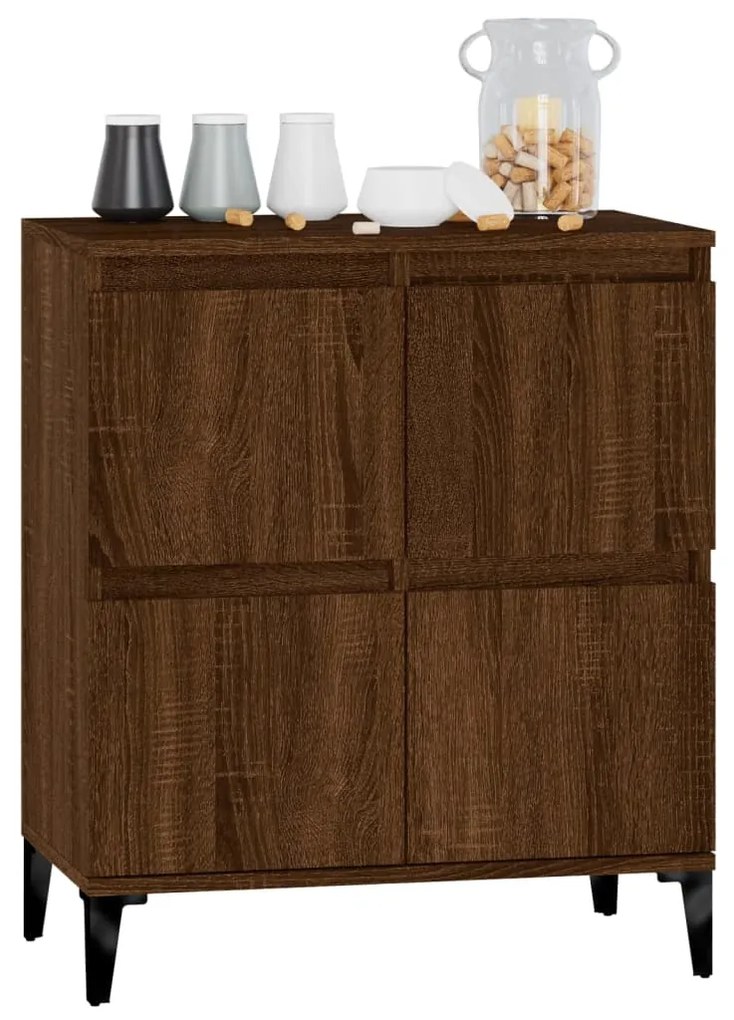 Credenza rovere marrone 60x35x70 cm in legno multistrato