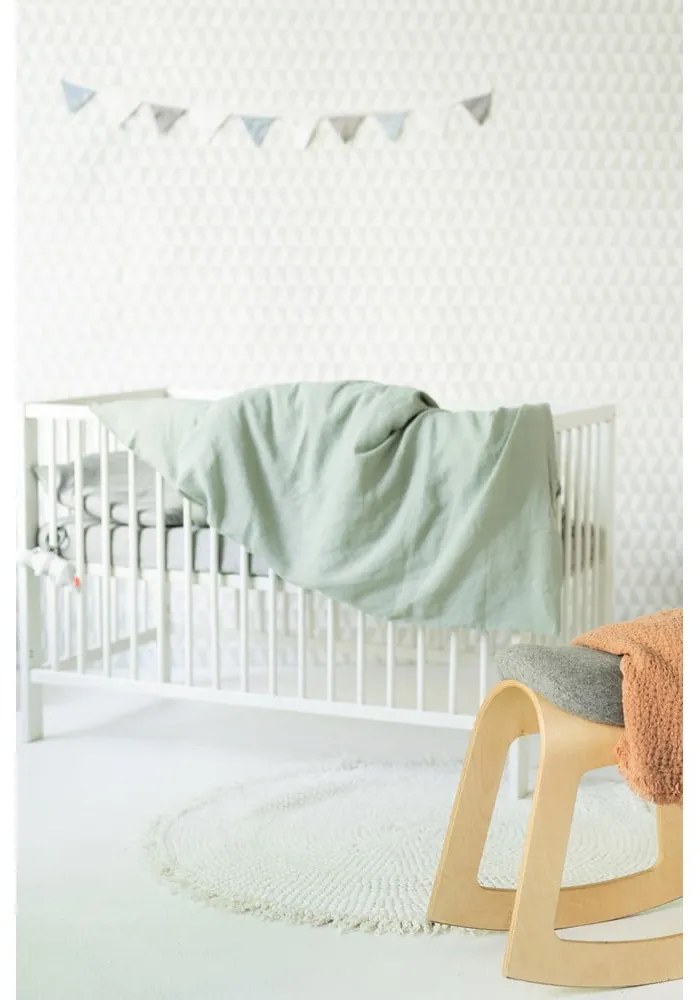 Biancheria da letto per bambini in lino verde Natura, 70 x 100 cm Sage - Linen Tales