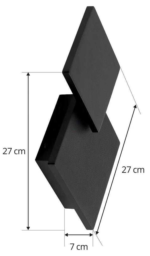 Lucande Elrik Applique a LED, a due elementi, angolare, nero
