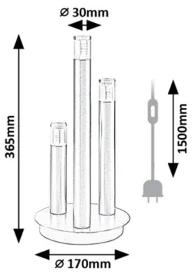Rabalux 74366 - Lampada da tavolo RAMIRA 3xG9/5W/230V oro