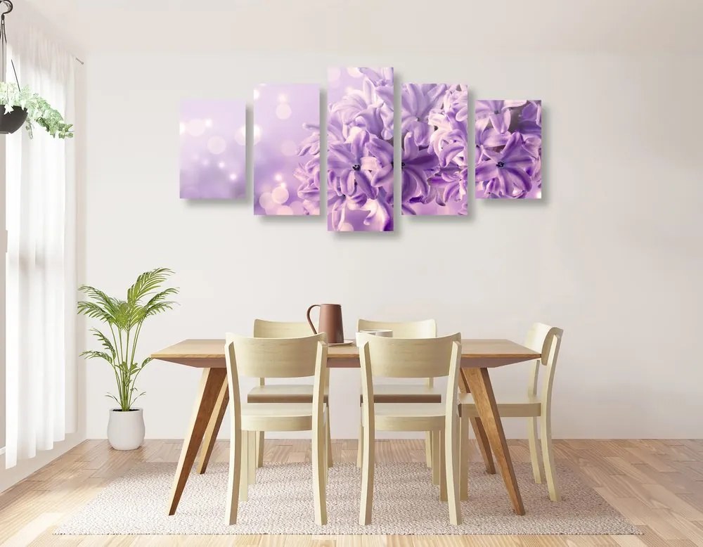 Quadri 5 pezzi – Fiore lilla