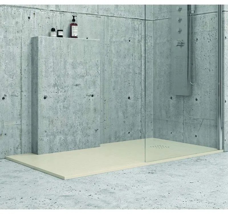 Kamalu - Piatto doccia 180x90 effetto pietra colore avorio crema