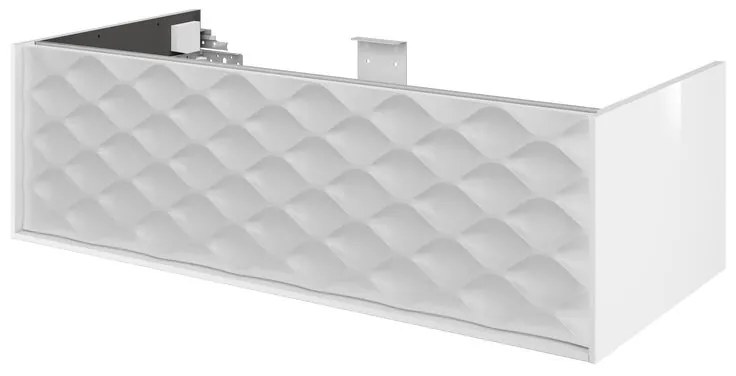 Mobile da bagno sospeso sotto lavabo L 105 x H 32 x P 48 cm bianco laccato lucido, 1 cassetto SENSEA Neo Frame