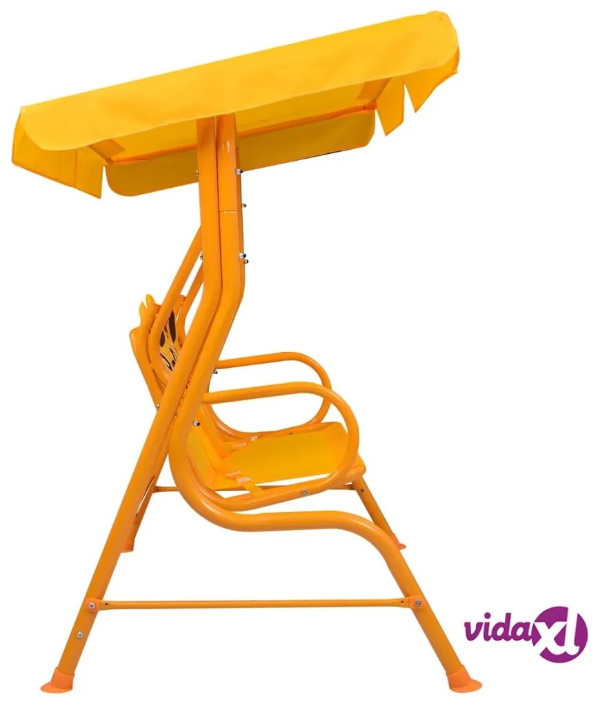 vidaXL Dondolo a Panchina per Bambini Giallo 115x75x110 cm in Tessuto