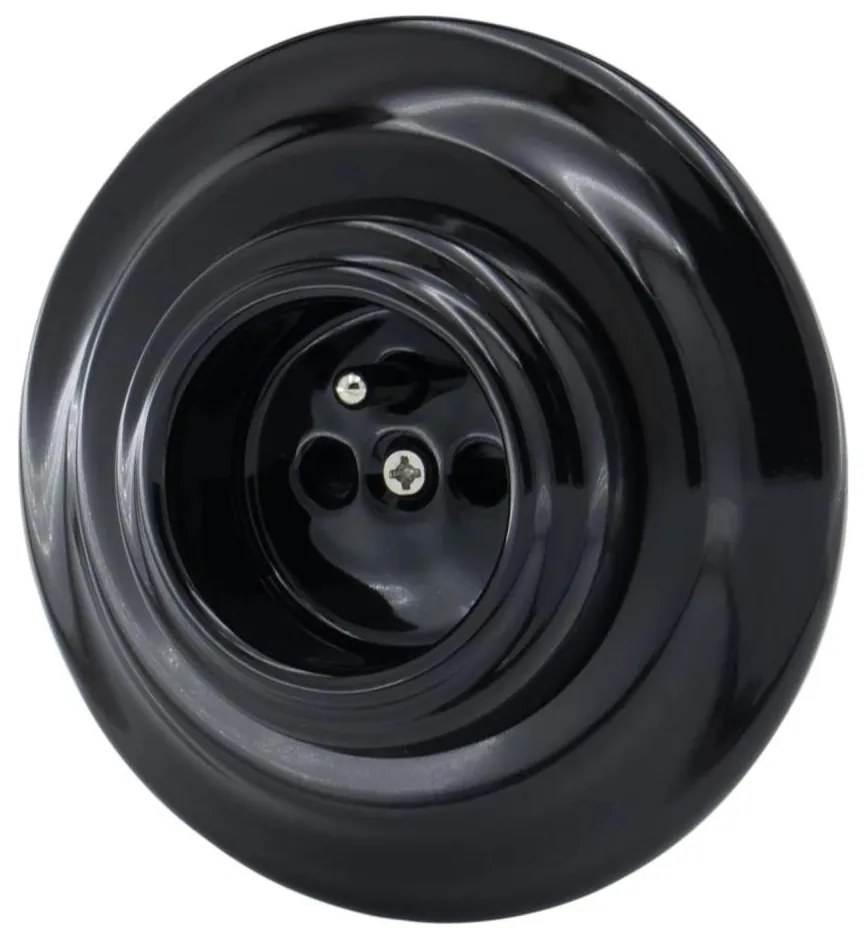 Bohemia-Design - Presa domestica retrò in porcellana con cornice 250V/16A nera
