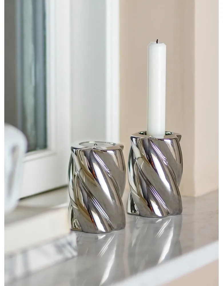 Portacandele in set in gres 2 pz Silvia – Bloomingville