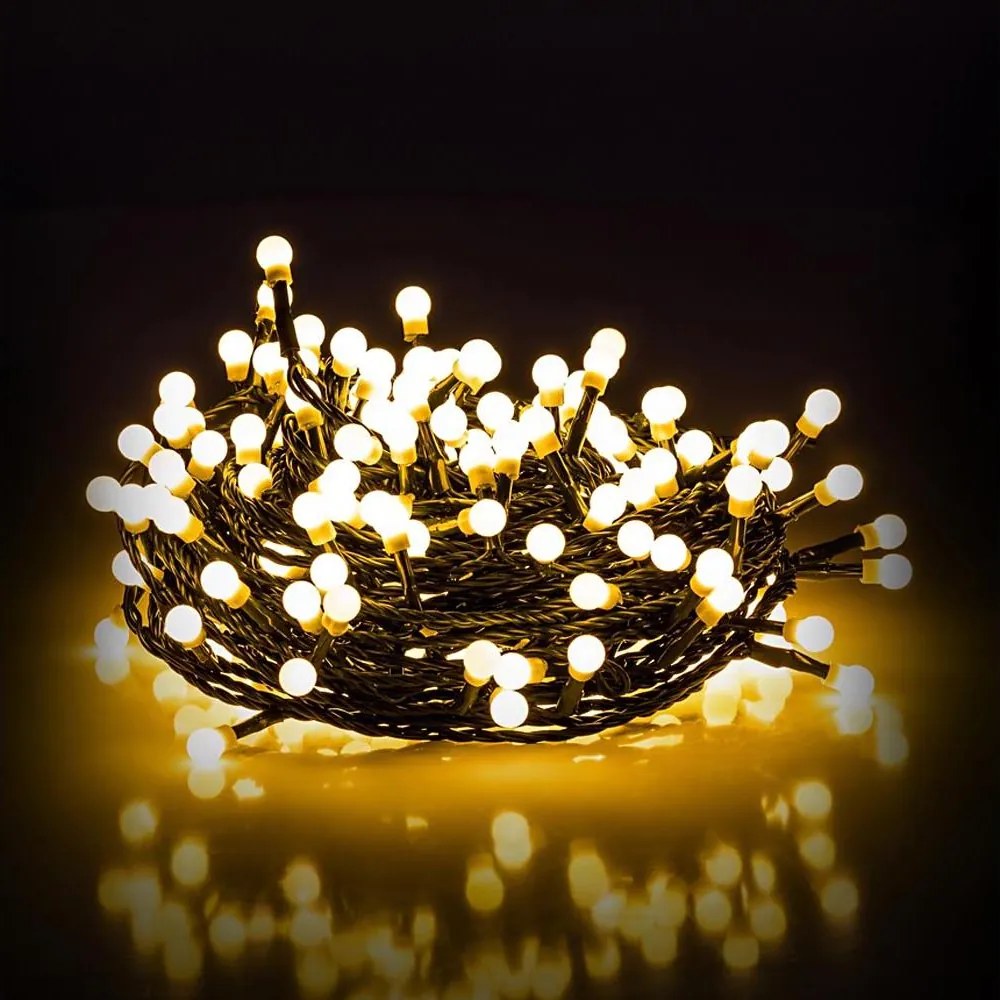 Retlux - Catena luminosa LED per esterni 100 LED/8 funzioni 15 m IP44 bianco caldo