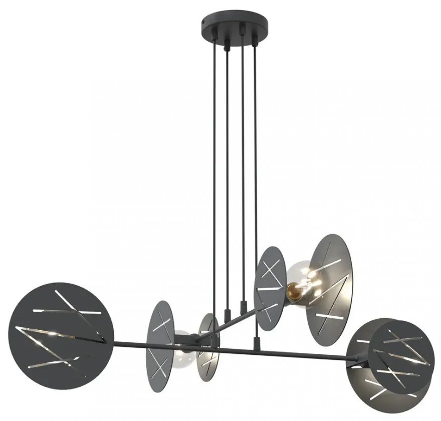 Lampadario a sospensione in acciaio XOTIC 4 nero 4xE27 Colore del corpo Nero