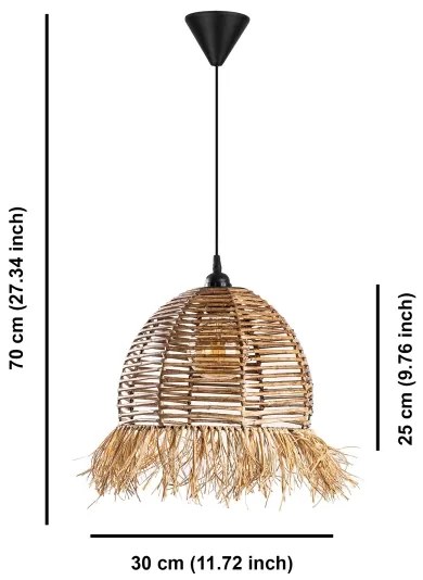 Lampadario sospeso con cavo RUYO 1xE27/40W/230V marrone