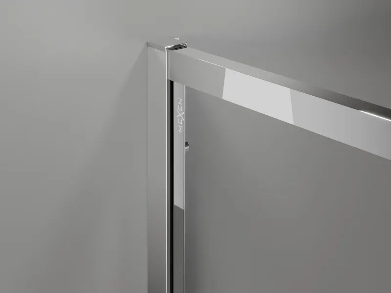 Mexen Exo-S Duo cabina doccia semicircolare asimmetrica scorrevole 90 x 80 cm, trasparente, cromo - 8132-090-080-01-00