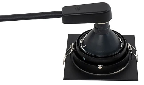 Faretto da incasso moderno nero orientabile - Chuck 70