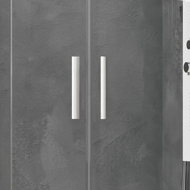 Box doccia semicircolare 80x80 finitura bianca opaca KE-2000B - KAMALU