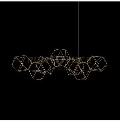 Lucciola 7  lampada a sospensione lineare, ottone, led 33,6w, 2688 ...
