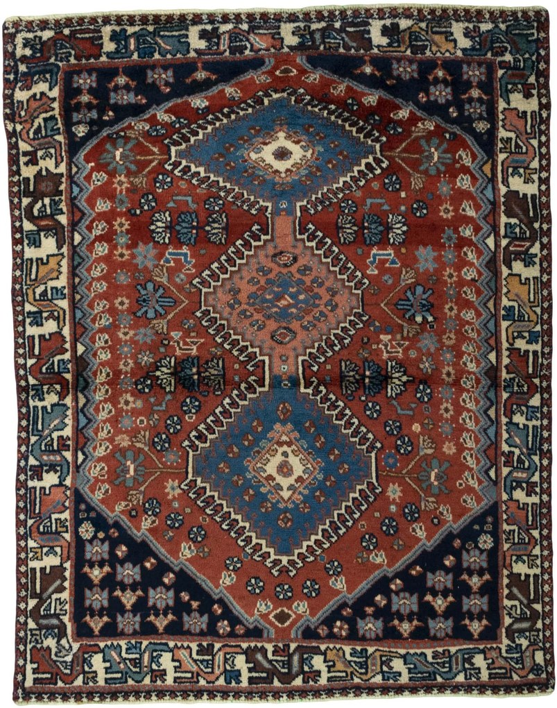 Yalameh Tappeto persiano 110 x 130 Rosso (Iran) Annodato A Mano