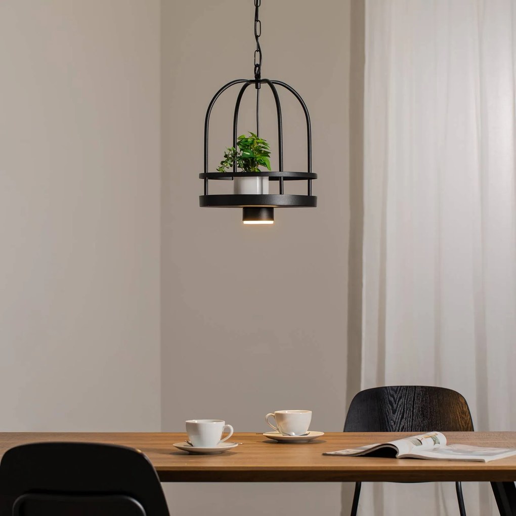 Luminex Lampada a sospensione Zona, nera, Ø 30 cm, acciaio