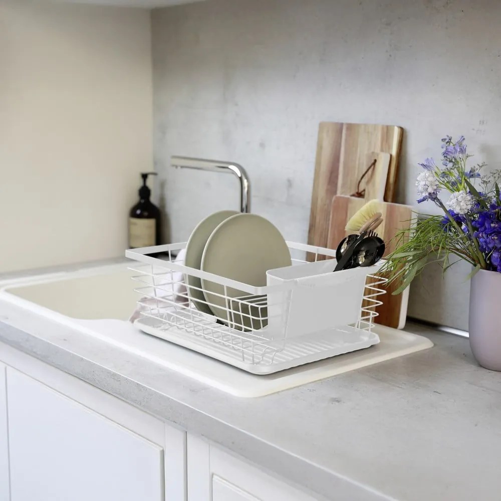 Scolapiatti bianco opaco in metallo 36x30 cm Drip – Wenko