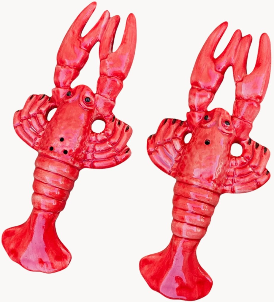 Set saliera e pepiera dipinte a mano Lobster, set da 2