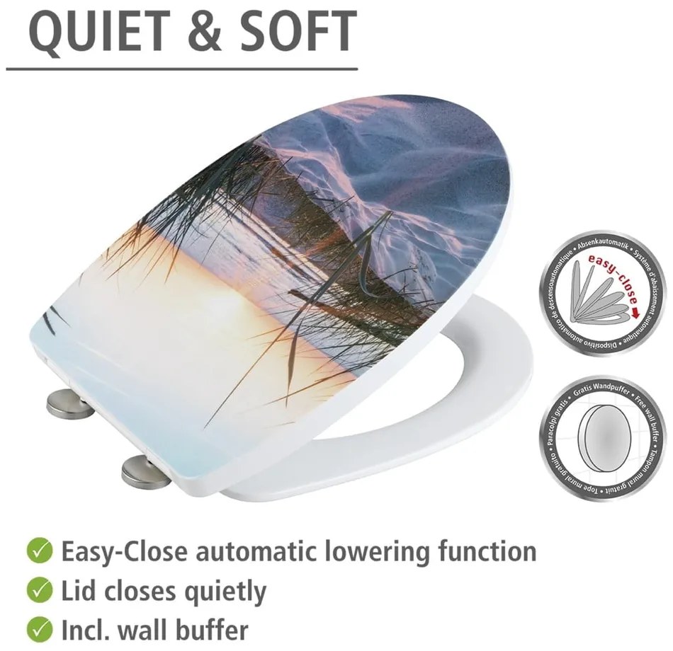 Sedile WC con chiusura Easy-Close (automatica) 36,5 x 45 cm Baltic – Wenko