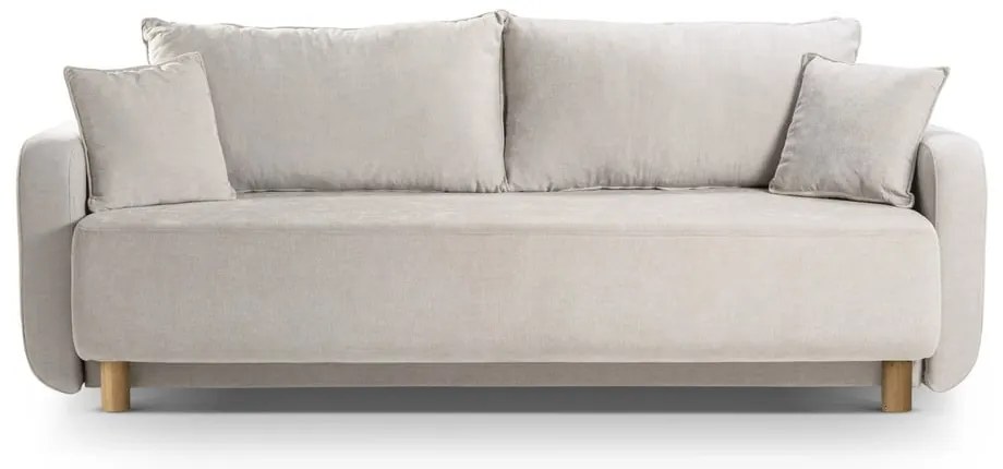 Divano beige allungabile con contenitore 231 cm Elen – Micadoni