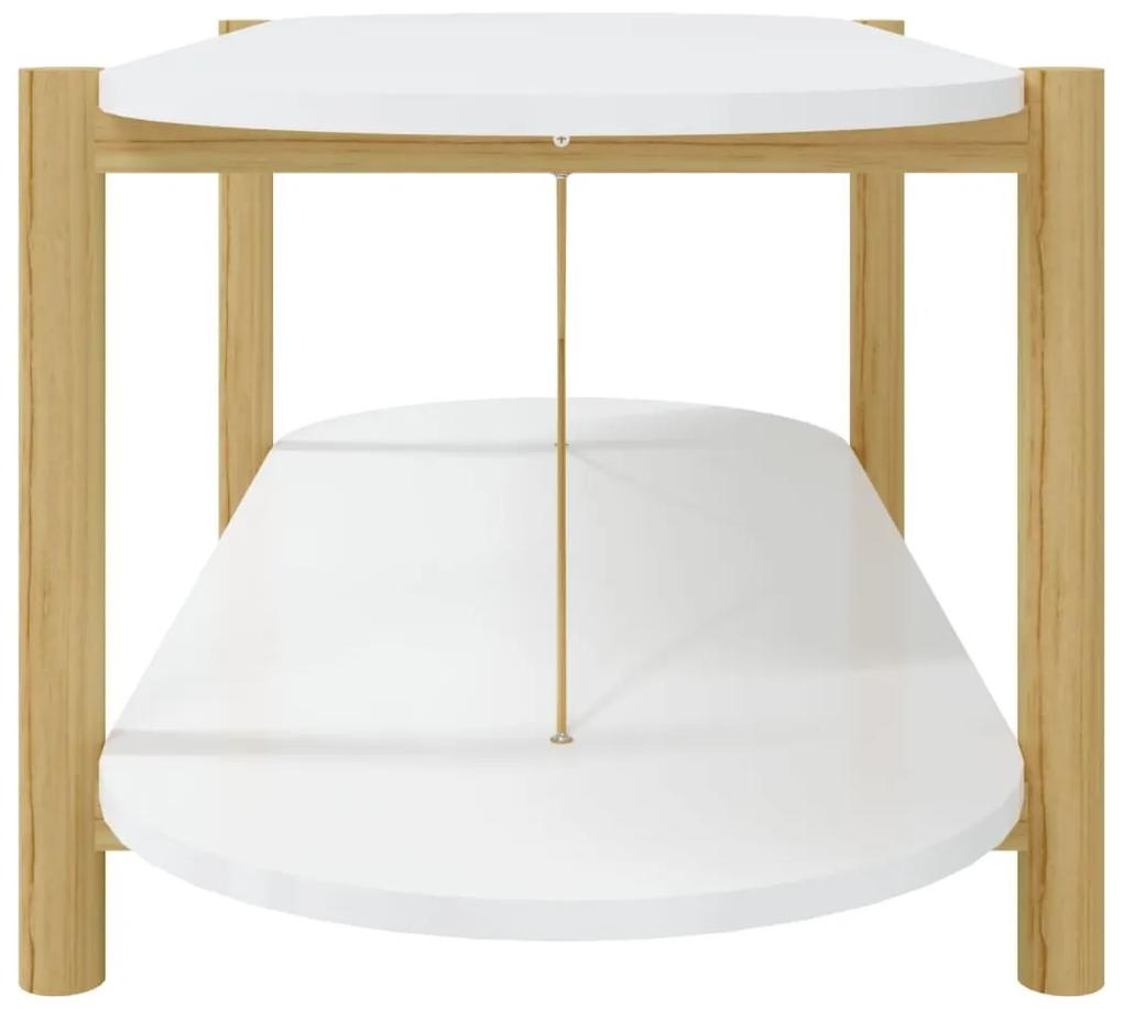 Tavolino da Salotto Bianco 110x48x40 cm in Legno Multistrato