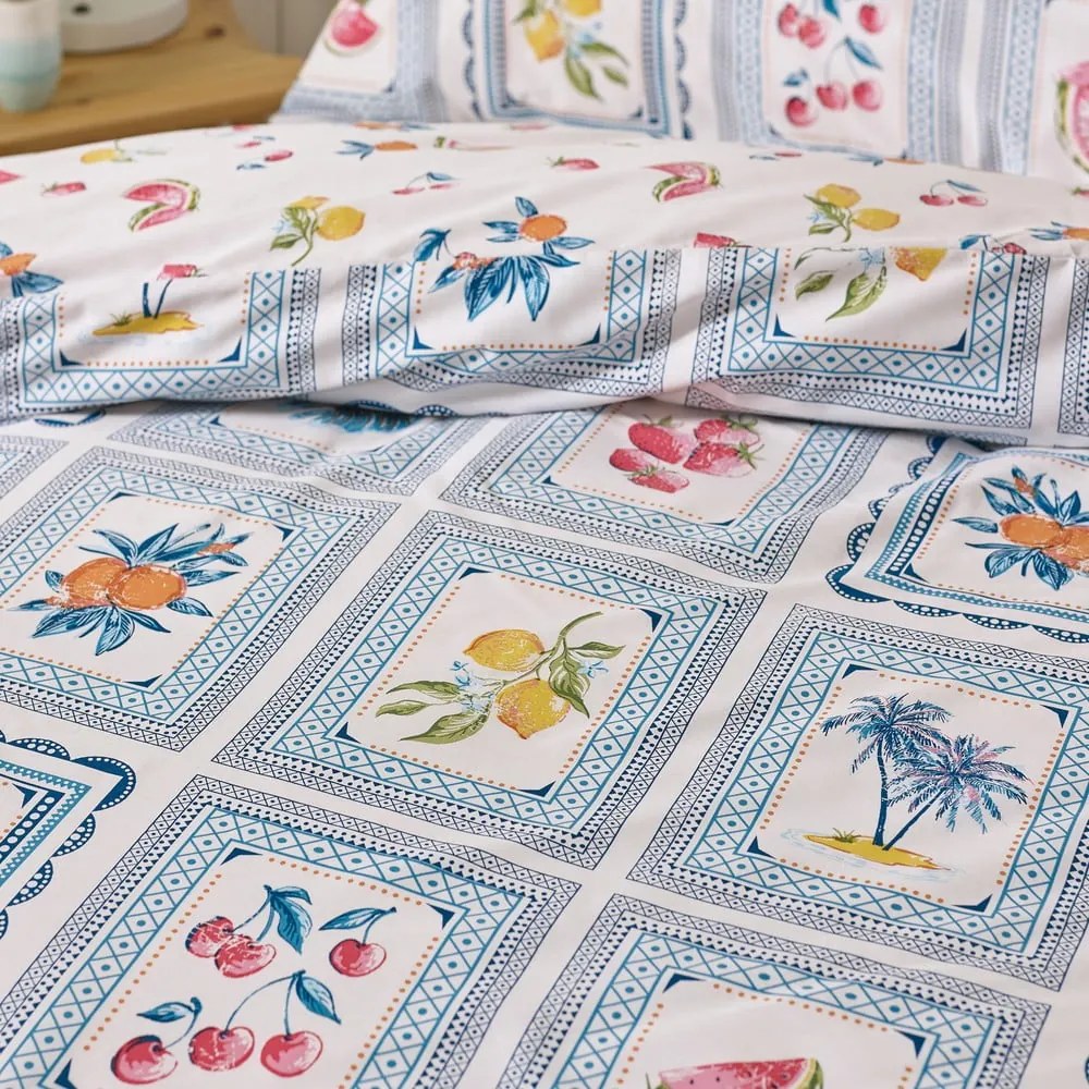 Biancheria da letto blu per letto singolo 135x200 cm Riviera Tiles – Catherine Lansfield