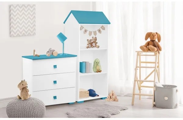 Armadietto PABIS 87x83 cm bianco/blu