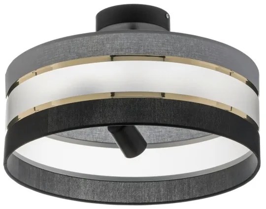 Lampadario a sospensione con supporto rigido HELEN 3xE27/15W/230V nero/grigio/oro