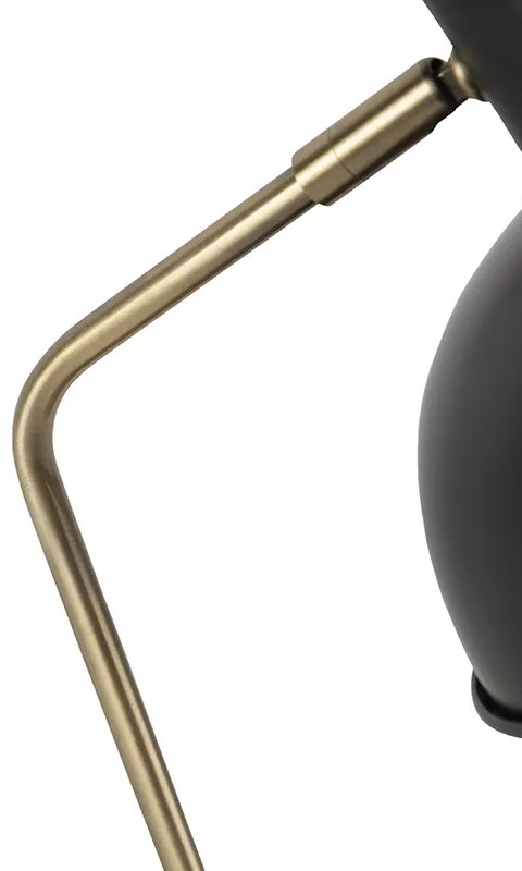 Lampada da tavolo retrò nera con bronzo - Milou