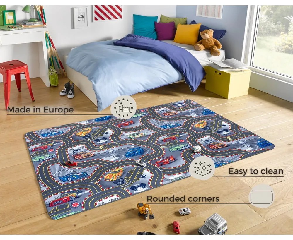 Tappeto da gioco per bambini blu 140x200 cm Race Track – Hanse Home
