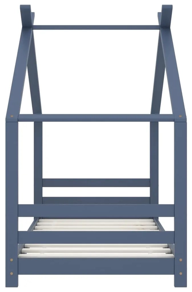 Giroletto per bambini grigio in legno massello di pino 80x160cm
