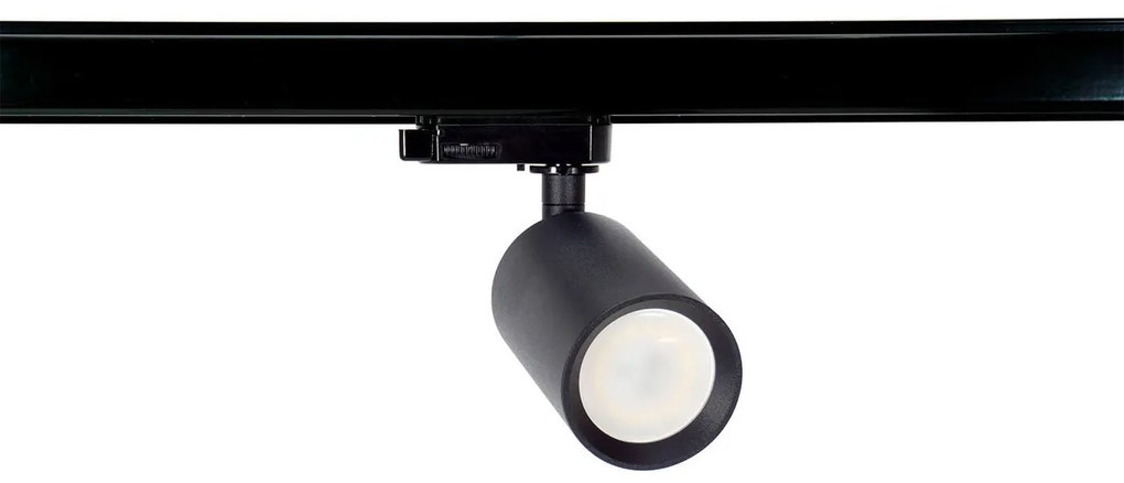Faro GU10 per binario Trifase in alluminio Nero