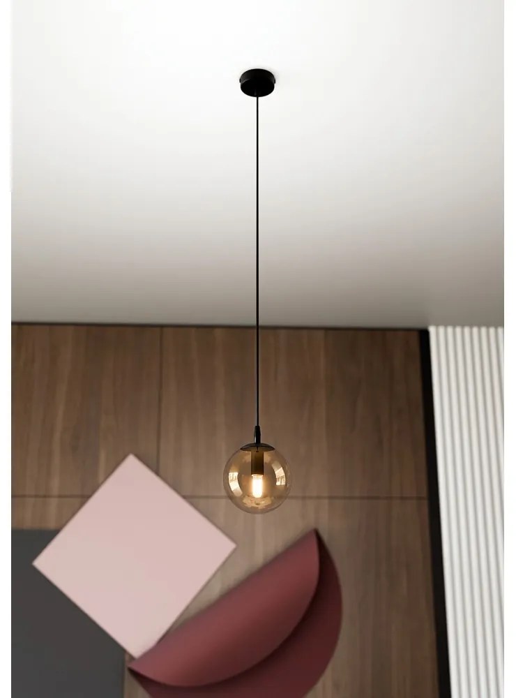 Lampada a sospensione COSMO 1 BL in acciaio e vetro E14 Colore del corpo Miele