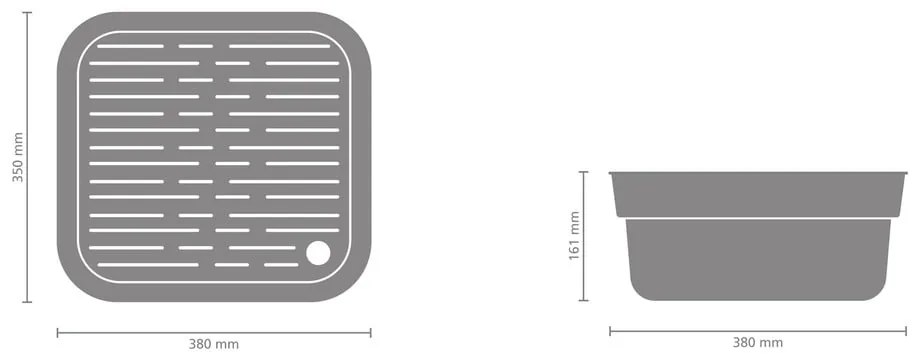 Scolapiatti con contenitore in plastica in grigio scuro SinkSide - Brabantia