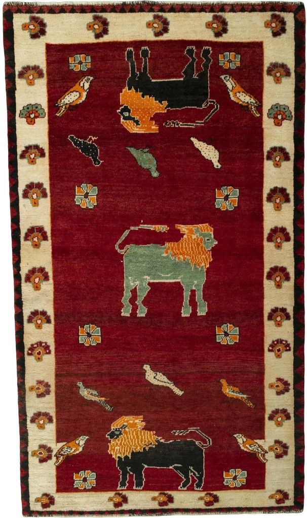 Gabbeh Tappeto persiano 230x130 Rosso (Iran) Annodato A Mano