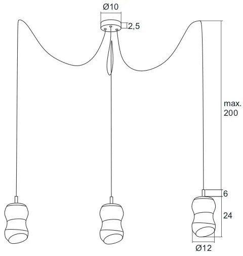 Argon 1357 - Lampadario LED a sospensione con filo GARDA 3xLED/5W/230V
