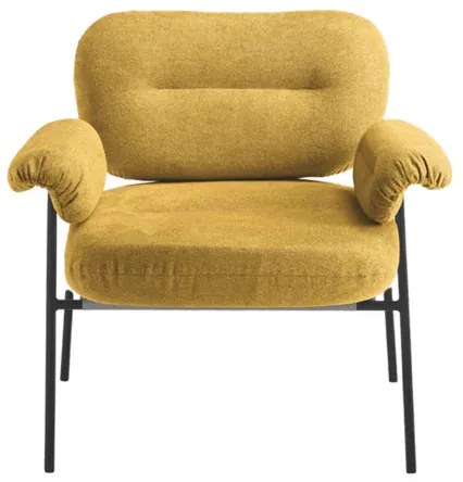 Poltrona in tessuto Giallo con struttura in metallo Nero CUKY
