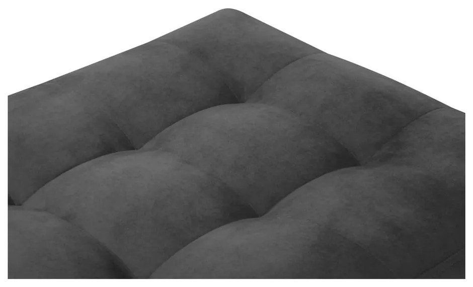 Pouf in velluto grigio scuro Santo - Milo Casa