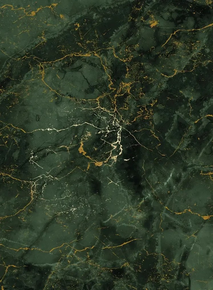 KEK Amsterdam Carta da parati panoramica Marble Green Uyterlinde - 195 cm