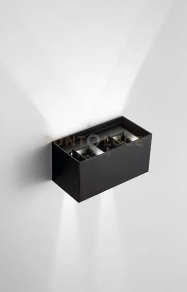 Double cube applique da esterno 20w 1490lm 3000k nero 20x10cm