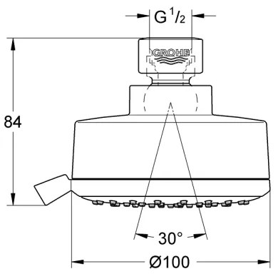 GROHE 27591001 - Soffione doccia TEMPESTA COSMOPOLITAN 100, 100 mm, cromo lucido