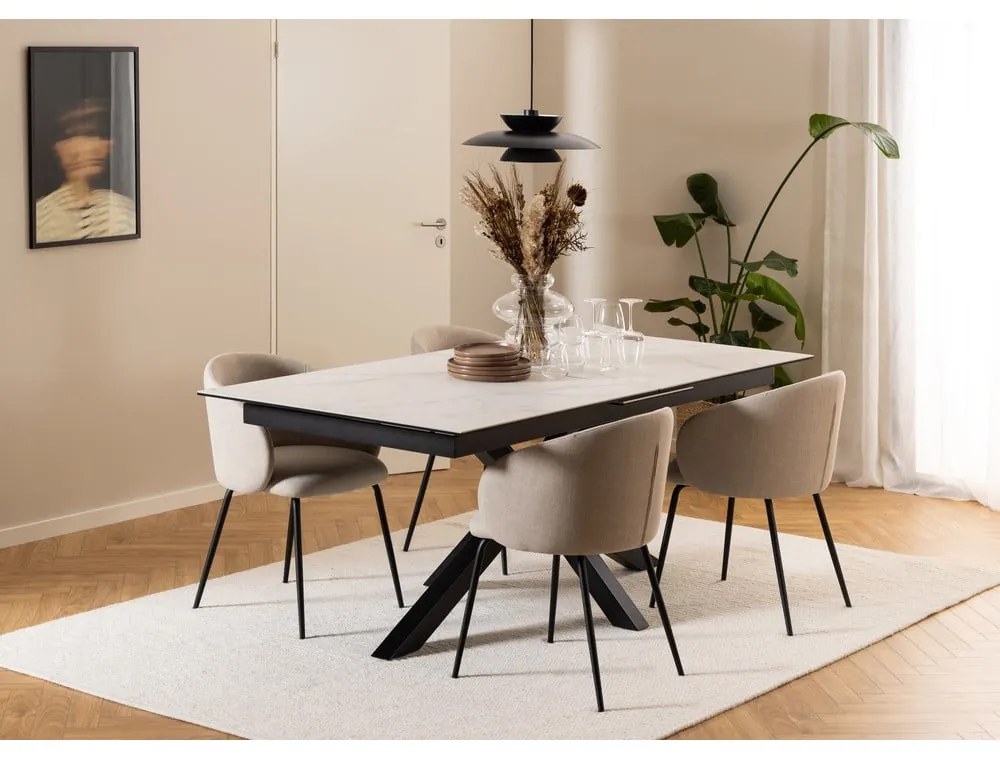 Set di sedie da pranzo color crema in imbottito 2 pz Eleanor – Actona