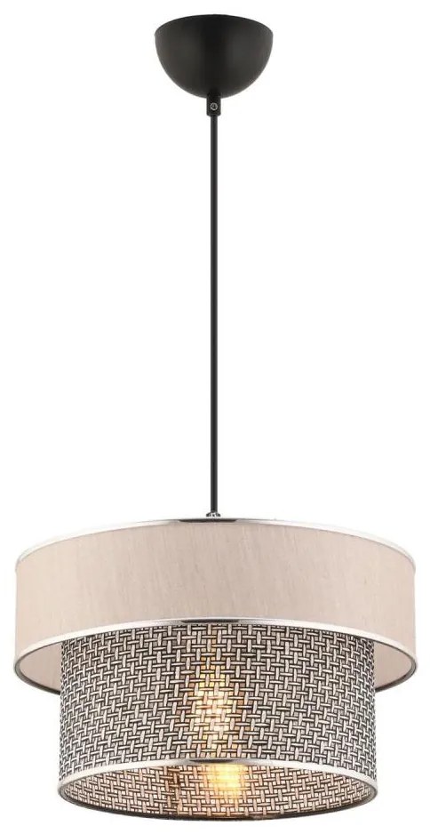 Lampada sospesa con cavo ERO 1xE27/60W/230V crema/grigio